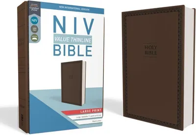 Produktbild von NIV, Value Thinline Bible, Large Print, Imitation Leather, Brown