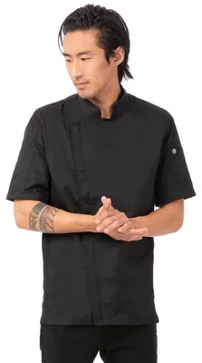 Chef-Kochjacke für Herren, schwarz, XS, schmale Passform