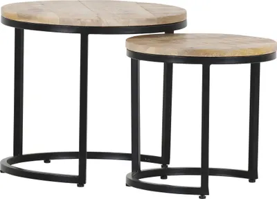 Produktbild von Gutmann Campesino Rund Beistelltisch 2er Set aus Mangoholz