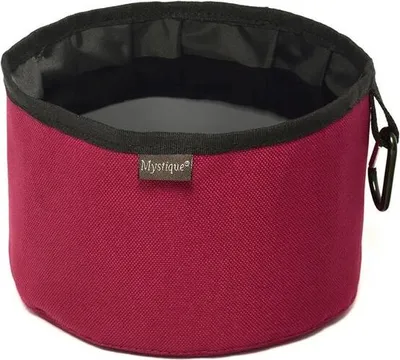 Produktbild von Mystique Reisetrinknapf Reisenapf mit Karabiner faltbar Faltnapf 2,0l weinrot