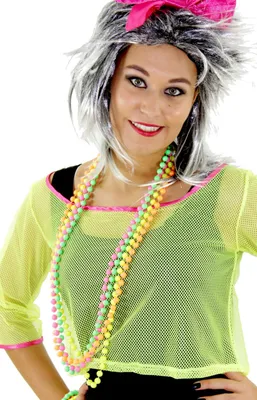 Produktbild von 4er Set 80er Jahre Neon Perlenketten