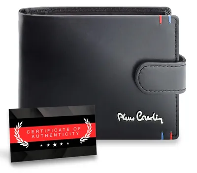 Zdjęcie produktu dla Pierre Cardin portfel męski skóra naturalna czarny RFID 12,5x9,5 cm