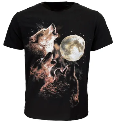 Produktbild von Wolfsrudel heult bei Vollmond T-Shirt - M