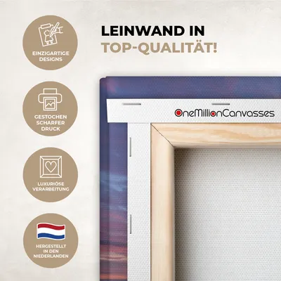 Produktbild von OneMillionCanvasses® - Leinwandbilder - 150x100 cm, Strand - Meer - Sonnenuntergang, Wandbilder Kunstdruck Wanddekoration
