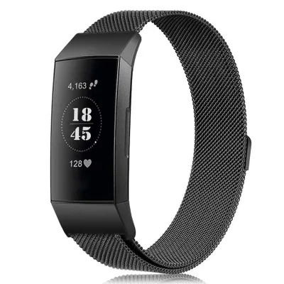 Produktbild von BStrap Milanese (Large) Armband für Fitbit Charge 3 / 4, black