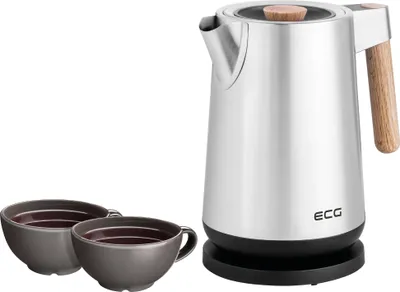 Zdjęcie produktu dla ECG RK 1767, 1,7 l, 2200 W, Stal nierdzewna, Stal nierdzewna, Drewno, Wskaźnik poziomu wody, Zabezpieczenie przed przegrzaniem