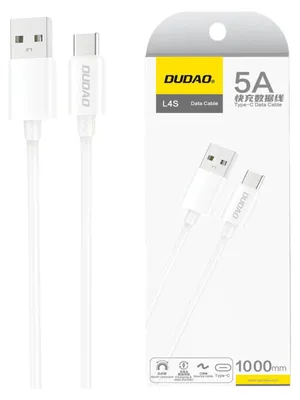 Produktbild von Dudao L4St Usb-A / Usb-C 5A Kabel 1M - Weiß