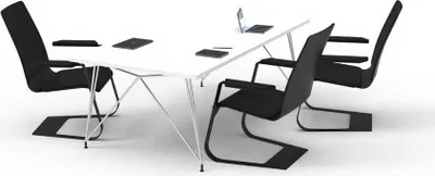 Produktbild von Weiß 4-Sitzer Schreibtisch Workstation Arbeitsplatztheke Multifunktions