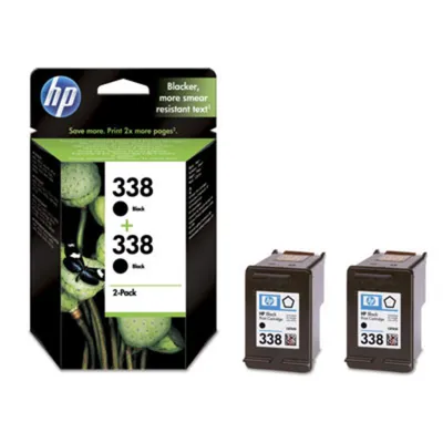 Produktbild von HP 338, Hohe (XL-) Ausbeute, Schwarz, Tinte auf Pigmentbasis, 2 Stück(e), 480 Seiten, Multipack