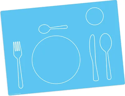 Produktbild von Tischset | Platzset abwaschbar - Montessori Kinder Tischset für Jungen und Mädchen - 44 x 32 cm - premium Vinyl –  Germany – blau