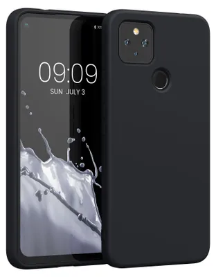 Produktbild von kwmobile Hülle kompatibel mit Google Pixel 4a 5G Hülle - gummierte TPU Silikon Handyhülle - Schutzhülle für kabelloses Laden - Case in Schwarz matt