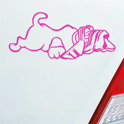 Produktbild von Auto Aufkleber Fauler Hund Hundefreund Tier Dog 14x6 cm Pink Sticker Heckscheibenaufkleber
