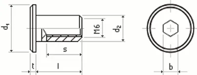 Obrázek produktu pro Matice spojovací 17 M6x12 ZB s plochou hlavou / balení 500 ks
