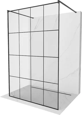 Immagine prodotto di Mexen Kioto parete doccia autoportante 130 x 200 cm, griglia nera 8 mm, nero - 800-130-002-70-77