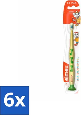 Produktbild von Elmex - Zahnbürste - Weiche Lernzahnbürste (0-3 Jahre) - Kleinkindpflege - 1 Zahnbürste - Vorteilspack - 6 Stücke