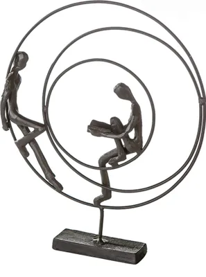 Imagen del producto de Escultura de Gilde, redonda, "Círculos", con motivo de libro y pareja, hierro, color marrón, unidad de venta: 1, longitud: 3 cm, anchura: 20 cm, altura: 24,5 cm. Código: 74609 4001250746096