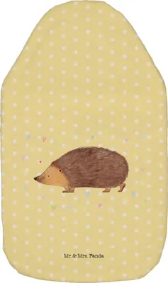 Produktbild von Mr. & Mrs. Panda Wärmflasche Igel Herzen - Gelb Pastell - Geschenk, Wärmekissen, Bettflasche, Lustige Sprüche, Liebe, Vertrauen, Wärmflaschen, Flauschige, Herz, Leben