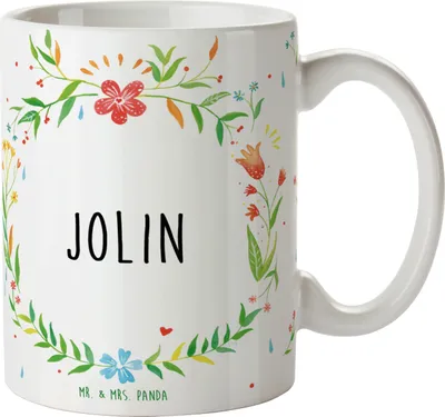Produktbild von Mr. & Mrs. Panda Pott Jolin - Geschenk, Teepott, kaffeebecher bedruckt, Kaffeetasse, Becher, Tasse mit Spruch