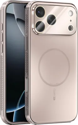 Immagine prodotto di Custodia magnetica per iPhone 17 Pro Max, custodia opaca in PC+TPU con protezione per le lenti, custodia resistente agli urti con dissipazione del calore Oro