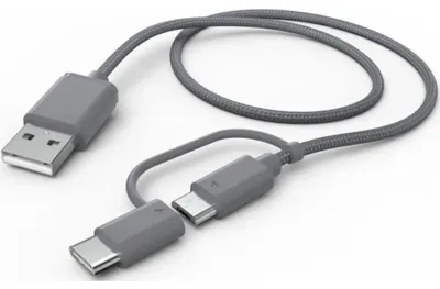 Produktbild von Hama 00187224, 1 m, USB A, Micro-USB A, USB 2.0, Grau