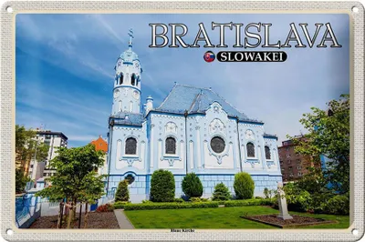 Produktbild von Blechschild Reise 30x20cm Bratislava Slowakei Blaue Kirche