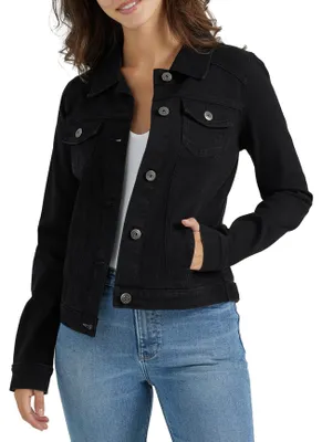 Produktbild von Wrangler Authentics Stretch-Jeansjacke für Damen, Schwarz, S