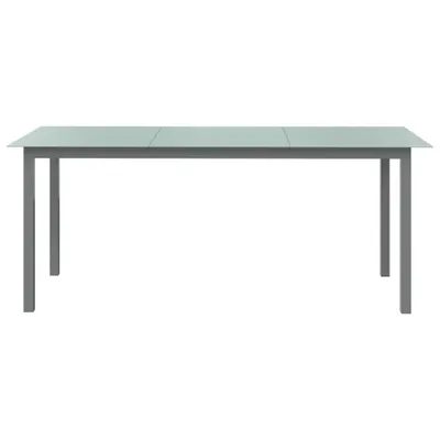 Immagine prodotto di vidaXL Tavolo da giardino grigio chiaro 190x90x74 cm alluminio e vetro