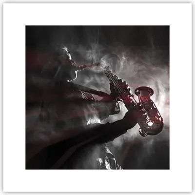 Produktbild von Poster - Poster ohne Rahmen - Musiker Saxophonist Schwarz - 30x30 cm - Wand Bild - Wanddeko - Wandbilder - Kunstposter - Wandposter - Bilder - Kunstdruck - Wanddekoration - Wandbild - P2XAC30x30-4276