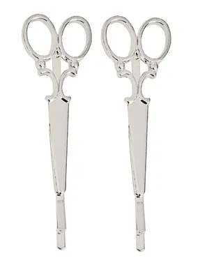 Produktbild von A&A Haarklemmen Schere silber 2er Pack, Metall-Look