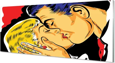Produktbild von Glasbilder 125x50 Wandkunst Menschen küssen
