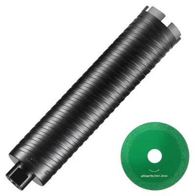 Immagine prodotto di Forellino diamantato VEVOR, forellino diamantato a secco/umido da 63,5 mm per mattoni e blocchi, forellino per calcestruzzo con guida e lama, profondità di foratura 241,3 mm, filettatura interna 5/8 di pollice-11