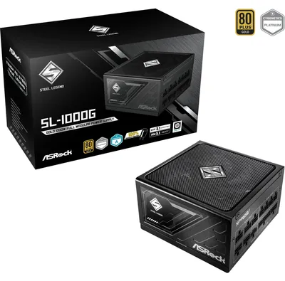 Productafbeelding van AS-Rock 90-UXS100-GFEAAA ASRock Steel Legend SL-1000G 1000W ATX 80+ Gold black retail