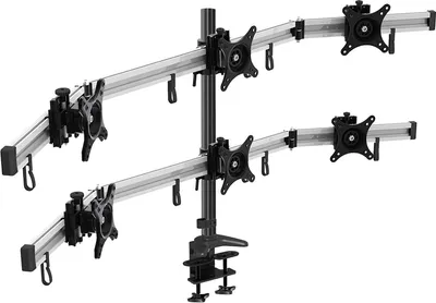 Produktbild von HFTEK MP260C-L Sechs Monitorarm Tischhalterung aus Aluminium für Bildschirme bis 27 Zoll und 5 kg, Flexibel und Platzsparend