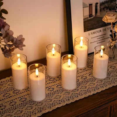 Obrázek produktu pro DESIGN Sada 6 LED svíček bez plamene, výška 11 cm, napájené bateriemi