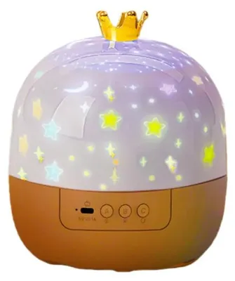Produktbild von Krone Projektorlampe - Nachtlicht für Kinder - Sternenprojektor & Sternenhimmel - Bluetooth-Musik - Geschenk für Prinzessinnen und Prinzen