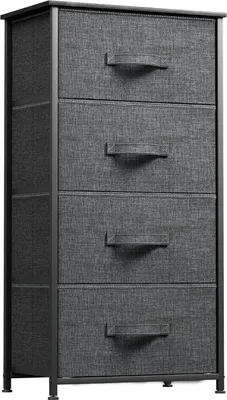 Image de YITAHOME Commode en tissu 4 tiroirs, armoire de rangement, gris