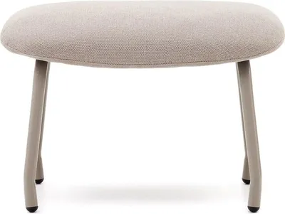 Fußstütze Belina 41 x 58 x 40 cm Stahl Chenille Beige