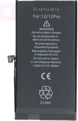 Produktbild von Avizar, Diagnose-Akku iPhone 12 / 12 Pro 3,83V 2815mAh, Schwarz