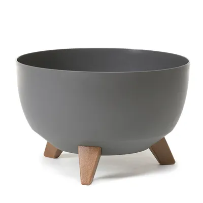 Produktbild von Blumentopf Blumenschale Bonsai Blumenkübel mit Füßen Retro Vintage Schüssel D 47 cm H 26,5 cm anthrazit Pflanzkübel Pflanztopf Kunststoff