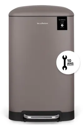 Abfalleimer 40 L, Edelstahl, taupe, matt, mit Pedal