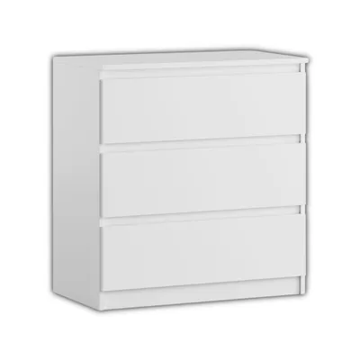 Produktbild von YUMEBLY Kommode mit 3 Schubladen | Schubladenschrank 71x75x40 cm | Für Schlafzimmer, Wohnzimmer, Büro, Kinderzimmer | Modern & geräumig | Weiß