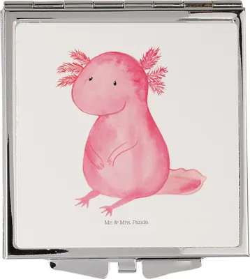 Produktbild von Mr. & Mrs. Panda Schminkspiegel Axolotl Niedlich - Weiß - Geschenk, Klappbarer Spiegel, Lebensweisheit, Liebe, Handspiegel, Taschenspiegel, Freundin, Weisheit, Fröhlich