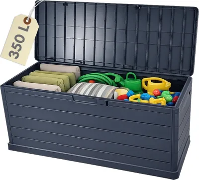 Produktbild von Gartenbox Wetterfest Outdoor Möbel Box Gartenauflagen Gartentruhe Auflagenbox Wasserdicht Kissenbox Groß Aufbewahrungsbox Garten Gartenkiste Terrassenschrank 350 L