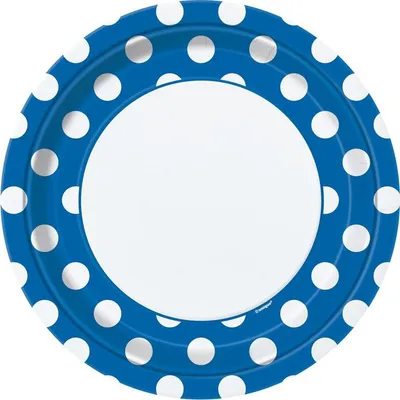 Produktbild von Pappteller Dots 8Stk./23cmØ Blau