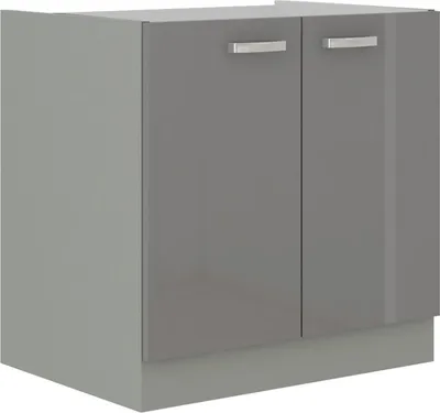 Produktbild von Küchen Unterschrank 80 Hochglanz Grau Küchenzeile Küchenblock Küche Grey Bianca