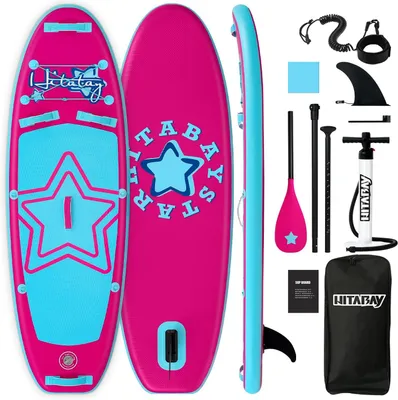 Productafbeelding van Stand Up Paddle Board in set voor jongeren en kinderen, SUP-boardset incl. complete accessoires, 75 kg/80 kg/120 kg, Kids SUP-board opblaasbaar