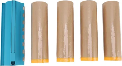 Productafbeelding van Maskeerpapier Rollen - Afplakpapier Schilderpapier - Schilderwerk Beschermen - Met Dispenser - 4 Rollen 18 Inch - Bruin