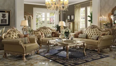 Immagine prodotto di Set divano 3+2+1 posti divano imbottito set divano Chesterfield pelle