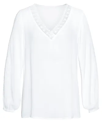 Produktbild von VIVANCE Crinklebluse weiß Größe 40