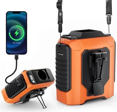 Produktbild von Mini-Ventilator – Ventilator – Hüftventilator – 3600-mAh-USB-Ventilator mit 5 Windstufen und Taschenlampenfunktion – Tragbarer Ventilator für Camping, Arbeit, Reisen und Outdoor-Aktivitäten